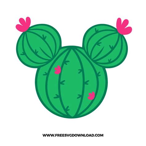 Mickey Head Cactus Svg