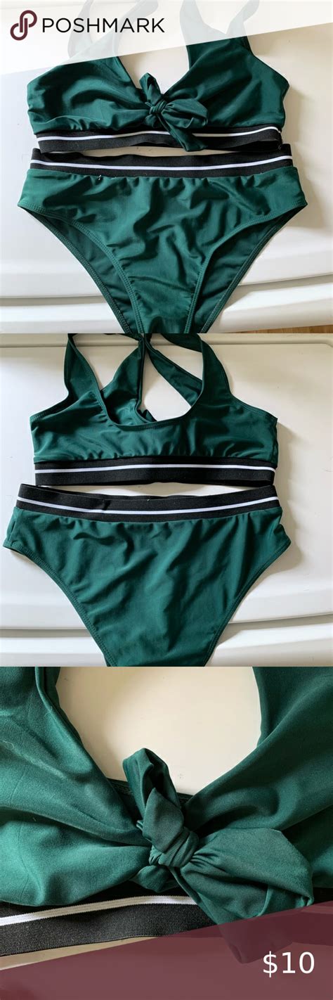 Shein Bikini Beautiful Green High Waisted Bathing Suit Shein Swim Bikinis Bikinis High