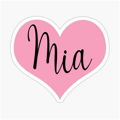 First Name Mia Sticker For Sale By Ela 94 Redbubble
