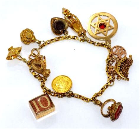 9ct Gold Charm Bracelet With 285gms Weight Braceletsbangles Jewellery