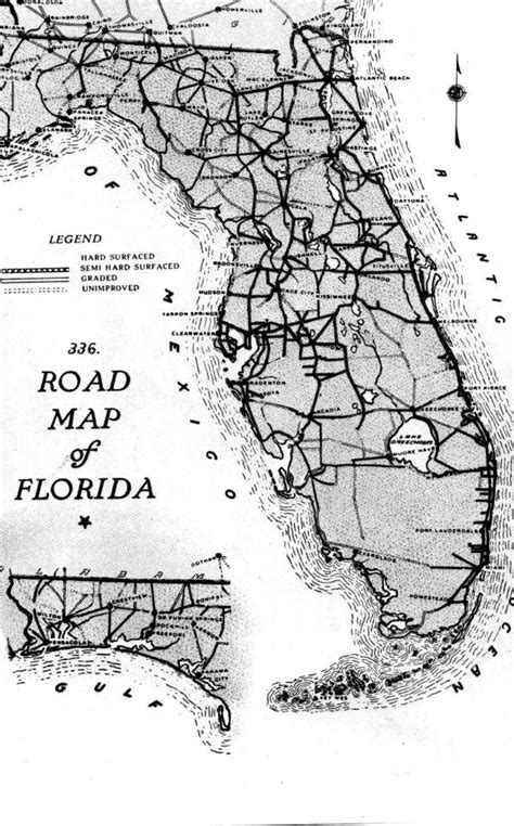 An Old Map Of The Road In Florida
