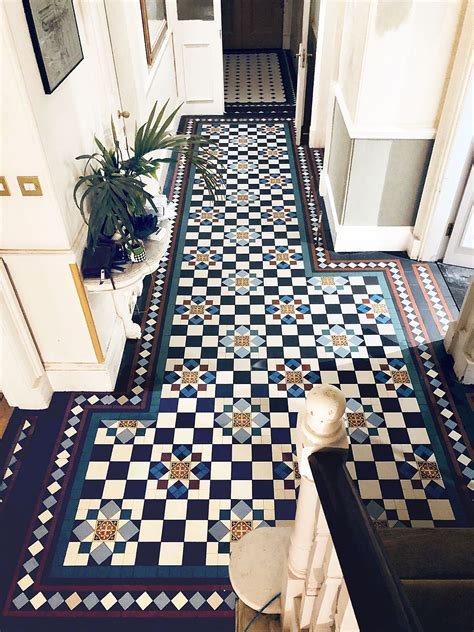 London Mosaic Tiles Dark Blue And Purple Traditional Mosaic Hallway