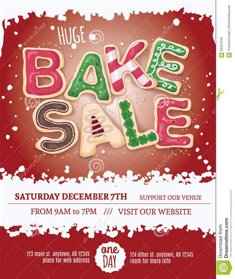 Download silabus kelas xi bahasa indonesia k13 gen. Red Background Christmas Bake Sale Flyer Stock Vector ...