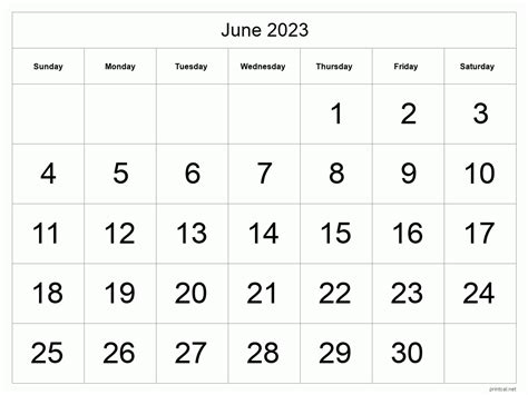 Printable Calendar June 2023 Printable Calendar 2023