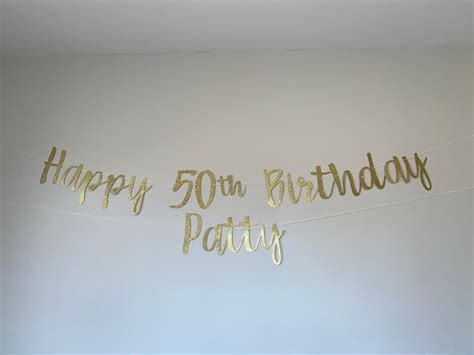 Happy 50th Birthday Banner Personalized Happy 50th Birthday Etsy