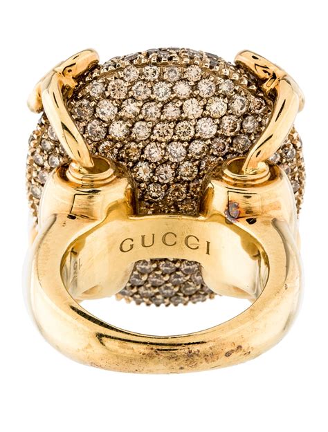 Gucci Large Diamond Horsebit Ring Rings Guc120035 The Realreal