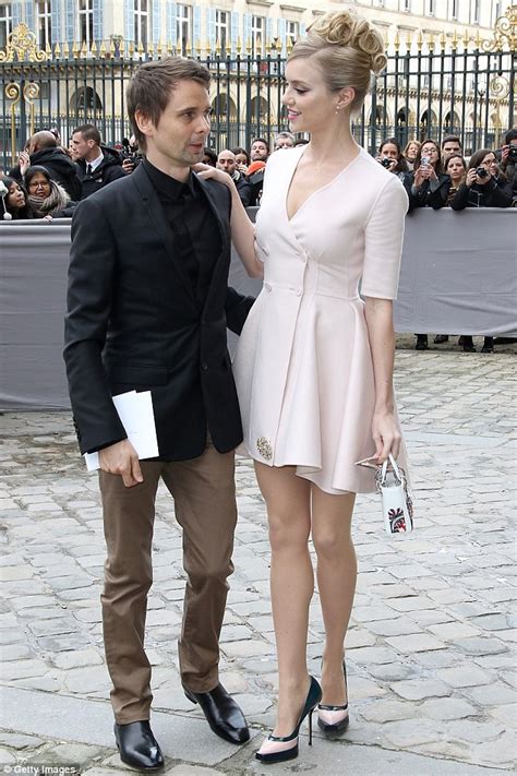 Matthew Bellamy And Elle Evans At The Paris Fashion Week Dior Show Daily Mail Online