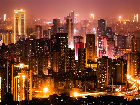 Chongqing Skyscraper Night Hd Photography Preview