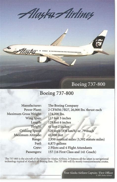 Also, the alaska airlines card offers a companion fare starting at $121 ($99 fare plus taxes and the alaska airlines visa signature credit card pays you 3 miles back per dollar spent on eligible alaska. Details about Alaska Airlines ~ Boeing 737-800 ~ Information Card 4 1/4" x 3 1/4" | Alaska ...