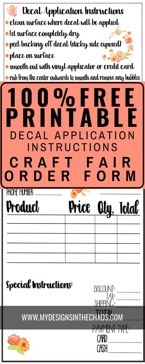 Decal Application Instructions Printable My Designs In The Chaos