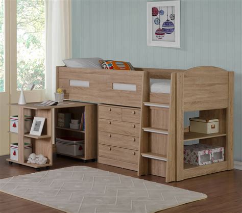 Flintshire Furniture Frankie Oak Mid Sleeper Bed With Storage Mid