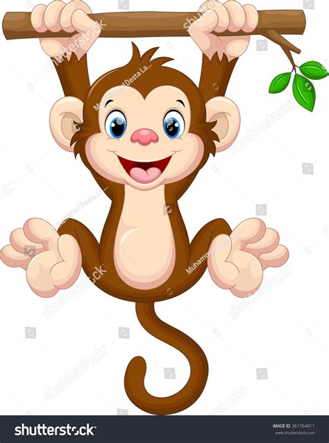 Cute Baby Monkey Hanging On Tree Cute Baby Monkey Baby Art Projects