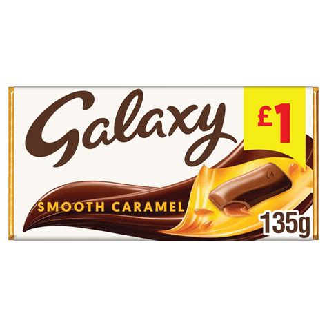 Milk chocolate with a soft caramel filling (30%). Galaxy Caramel Chocolate Price Marked Block 135g | Best-one