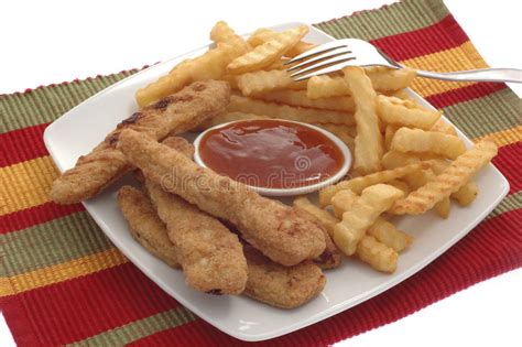 Chicken Fingers Combo Stock Photo Image Of Food Sauce 4056764