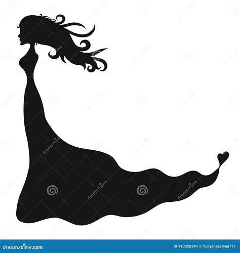 Black Silhouette Of Slender Women Stock Illustration Illustration Of