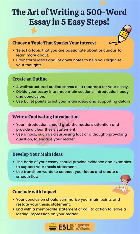 Writing A 500 Word Essay A Simple Step By Step Guide Eslbuzz