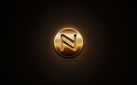 Download Wallpapers Namecoin Glitter Logo Cryptocurrency Grid Metal
