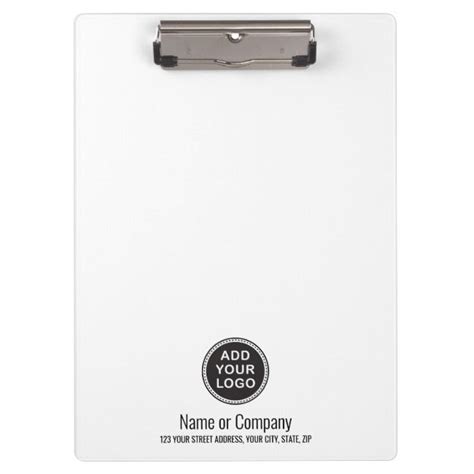 Add Your Own Logo And Text Business Clipboard Zazzle Custom