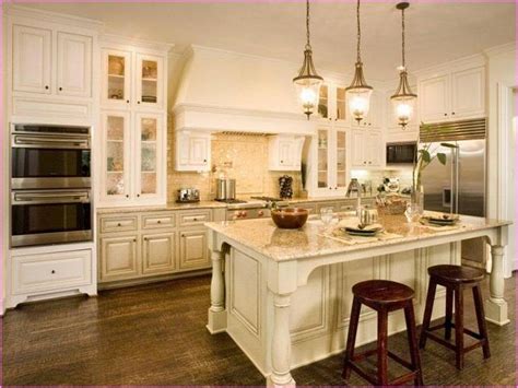 Paint and antique glaze kitchen cabinets. Antique White Kitchen Cabinets With Dark Floors | Antique ...