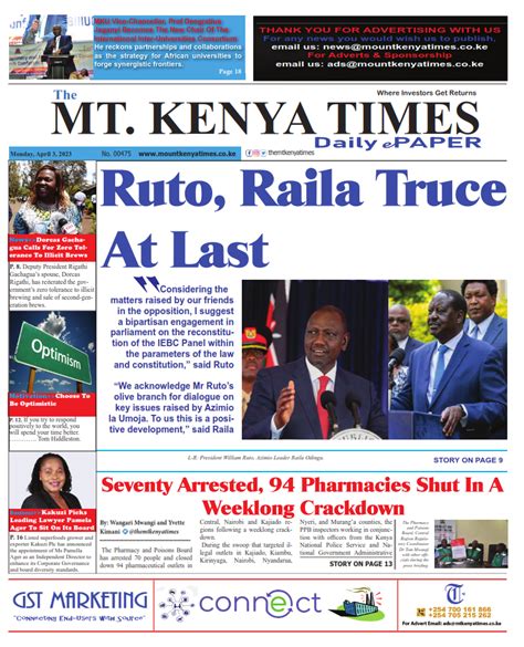 Mt Kenya Times Epaper April 3 2023 The Mount Kenya Times