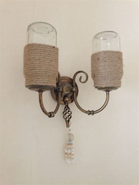 Mason Jar Lamp Shades With Rope Covered Base Jar Lamp
