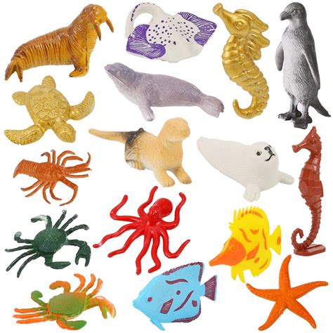 Auihiay 36 Pieces Ocean Sea Animals Assorted Mini Vinyl Plastic Animal