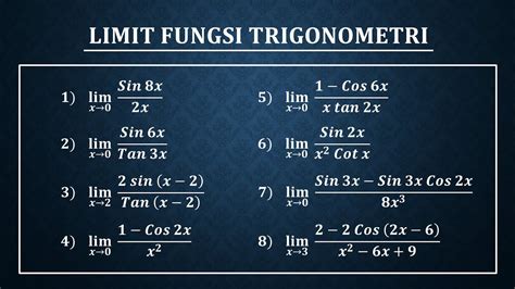Cara Mudah Limit Fungsi Trigonometri Menggunakan Rumus YouTube