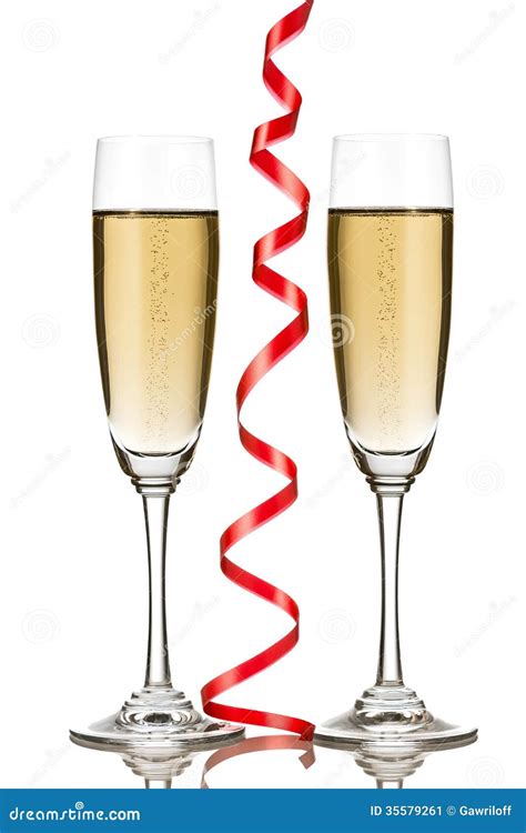Two Champagne Glasses Stock Image Image Of Celebrations 35579261