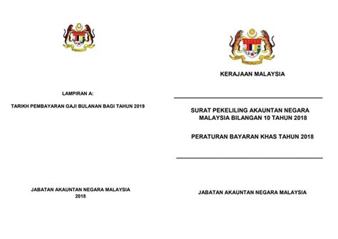 Berdasarkan surat pekeliling tersebut, tarikh pembayaran gaji bulanan kakitangan awam kerajaan bagi tahun 2021 adalah berdasarkan arahan perbendaharaan dan surat kelulusan kementerian kewangan malaysia. Tarikh Bayaran Gaji Kakitangan Awam 2019 & Bayaran Khas ...