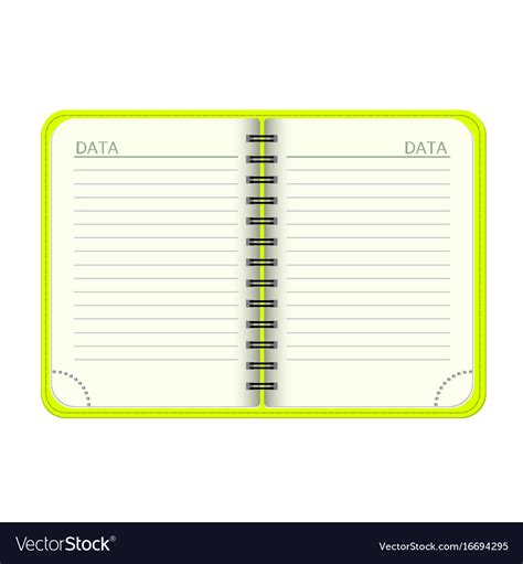 Template Open A Blank Notepad Personal Royalty Free Vector
