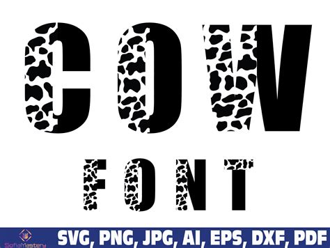 Cow Print Font Svg Cow Pattern Half Print Font Letters Etsy Print