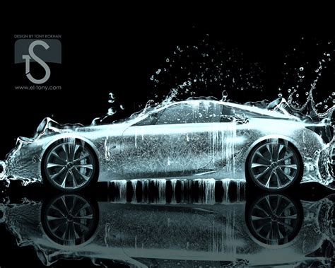 Water Drops Splash Beautiful Car Creative Design Wallpaper 26