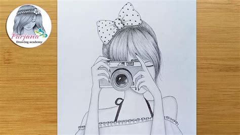 Easy Way To Draw A Girl Is Holding The Camera Pencil Sketch How To Easy Drawings