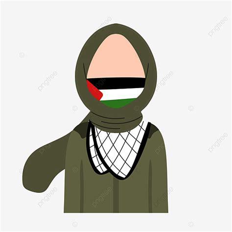 Palestine Flag Clipart Png Images Cartoon Image Of Muslim Girl Wearing