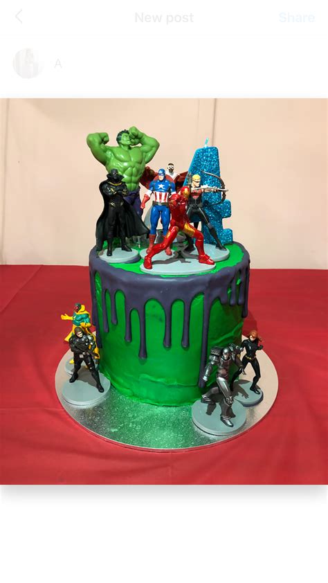 Magical, meaningful items you can't find anywhere else. The Avengers drip cake for my other twin. Chocolate cake with vanilla buttercream and a pur ...