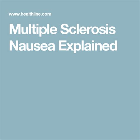 Multiple Sclerosis Nausea Explained Ms Symptoms Invisible Illness