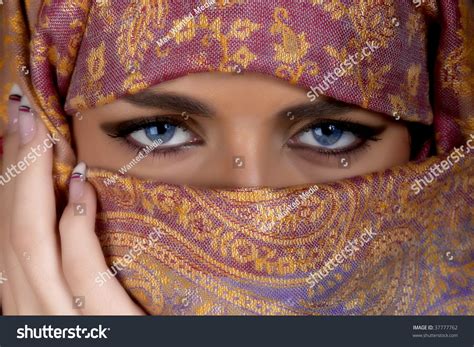 Muslim Girl With Beautiful Blue Eyes Stock Photo 37777762