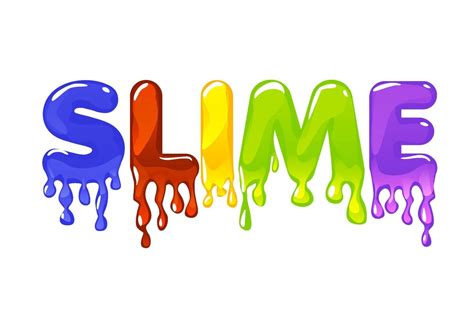 Slime Multicolored Text On White Background For Graphic Design