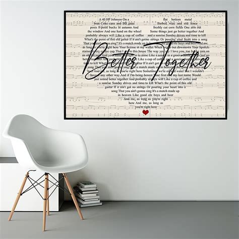 Better Together Luke Combs Song Music Lyric Vintage Heart Etsy