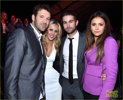 Nina Dobrev And Chace Crawford Buddy Up With Tony Romo At Directvs Super