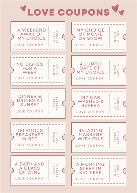 Free Printable Love Coupon Templates Canva 55 Off