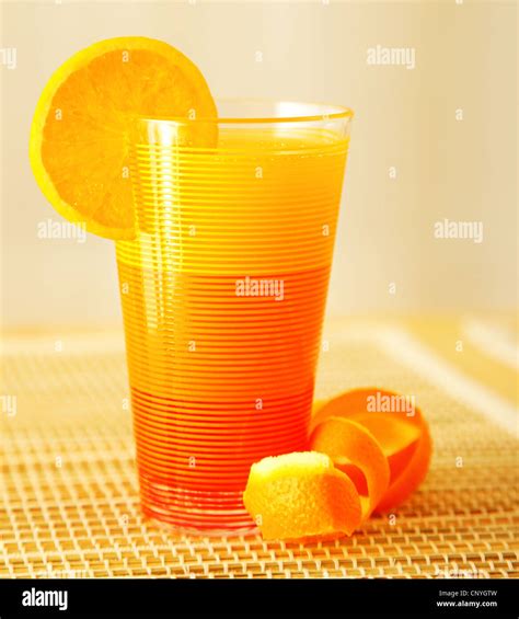 Glass Of Fresh Squeezed Orange Juice Healthy Eating Concept Stock