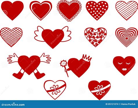 Heart In Different Versions Stock Vector Illustration Of Heart 85121074