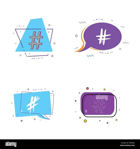 Set Of Hashtags Element For Graphic Design Blog Social Media