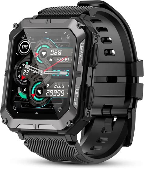 pureroyi military smart watches for men ip68 waterproof bluetooth call answer dial