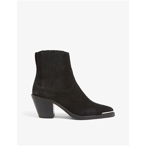 The Kooples Pointed Toe Western Style Suede Chelsea Boots Bla01 Editorialist