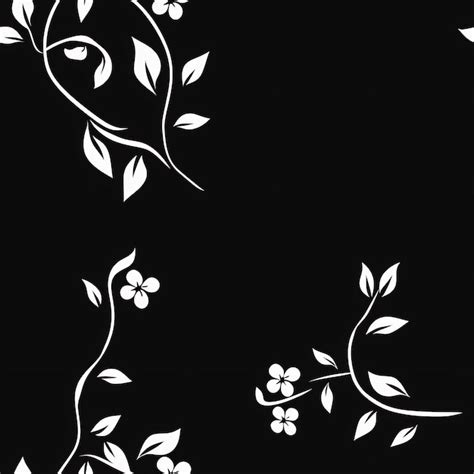 Premium Ai Image A Black And White Floral Design With White Flowers