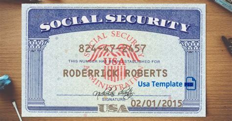 Template social security card usa fully editable photoshop template. buy social security numbers online | Card template, Social security card, Templates