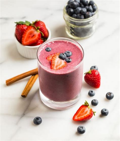 Strawberry Blueberry Smoothie Simple And Healthy Smoothie Recipe
