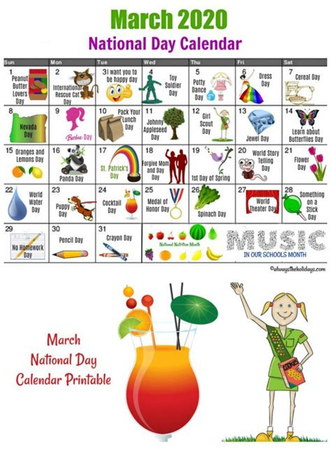 March National Day Calendar Free Printable Calendars